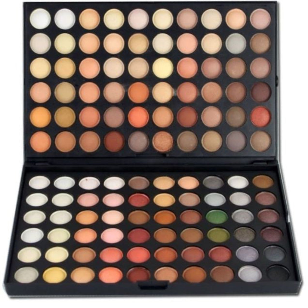 120-shade Neutral Eyeshadow Palette with Matte & Shimmer. Nicely pigmented, blended colors.