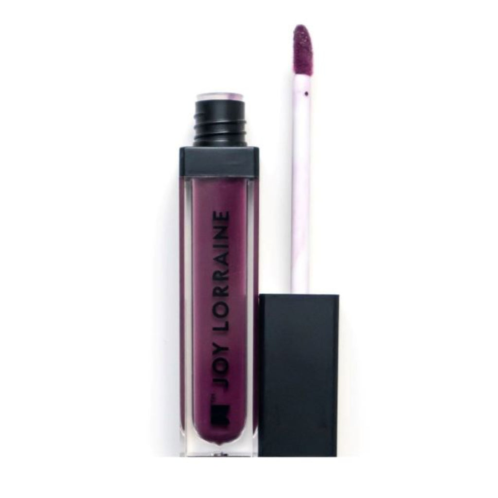 Rich purple liquid lipstick with a smudge-resistant, long-lasting matte finish and bold, full-coverage color.