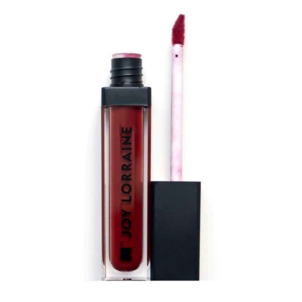 Cool red liquid lipstick with a smudge-resistant, long-lasting matte finish and bold, full-coverage color.