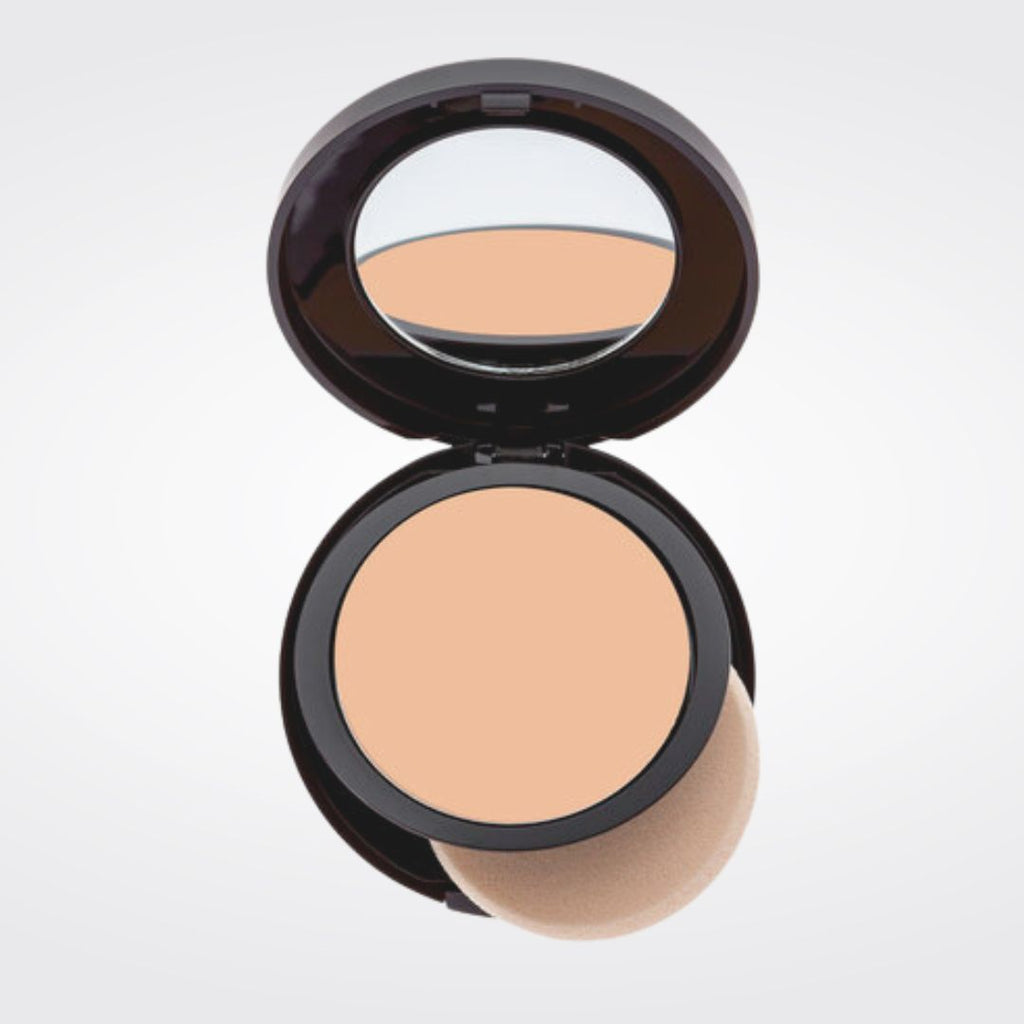 A long-wearing, pressed powder foundation with buildable coverage and a smooth, all-day matte finish from a dual powder compact.