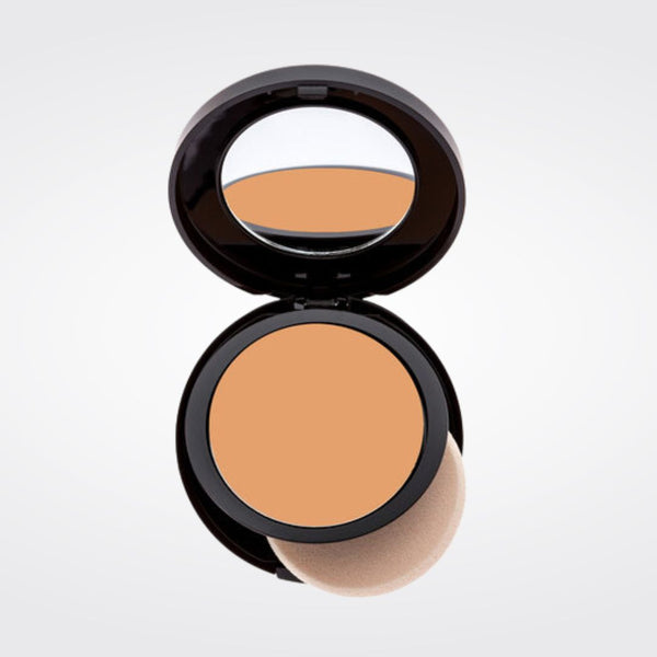 A long-wearing, pressed powder foundation with buildable coverage and a smooth, all-day matte finish from a dual powder compact.