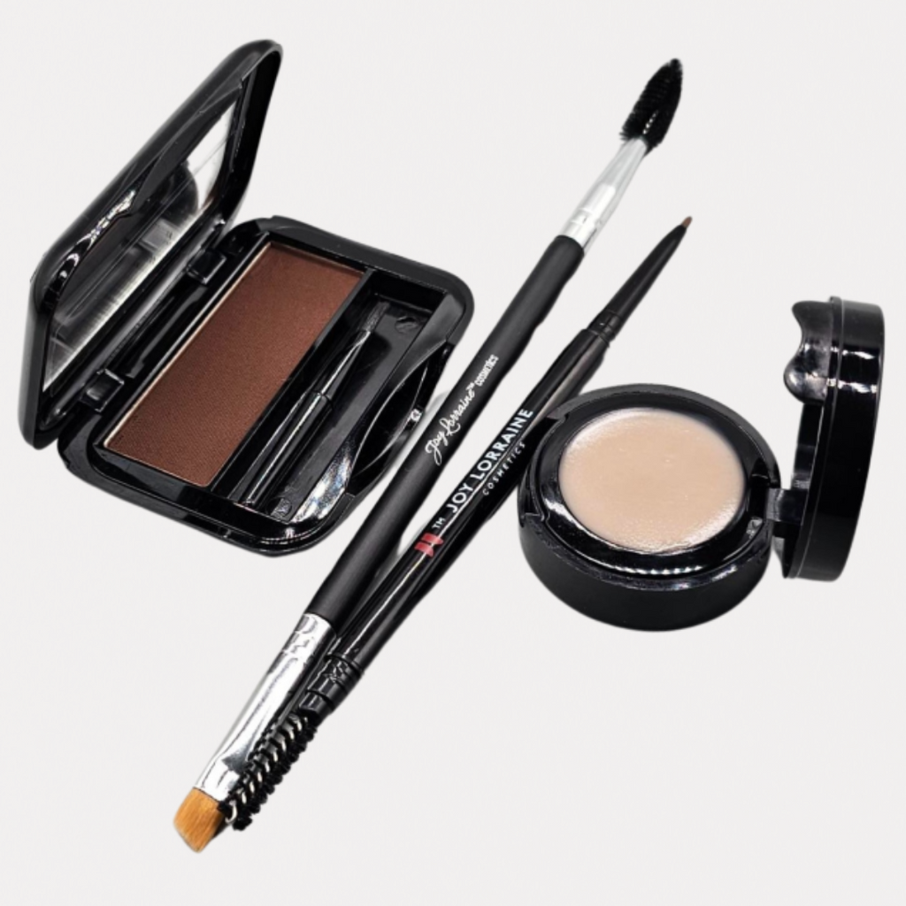 School Dayz Brow Kit in Chocolate Brown:  Brow powder, waterproof pencil, primer wax and brush for defined, fuller-looking brows.