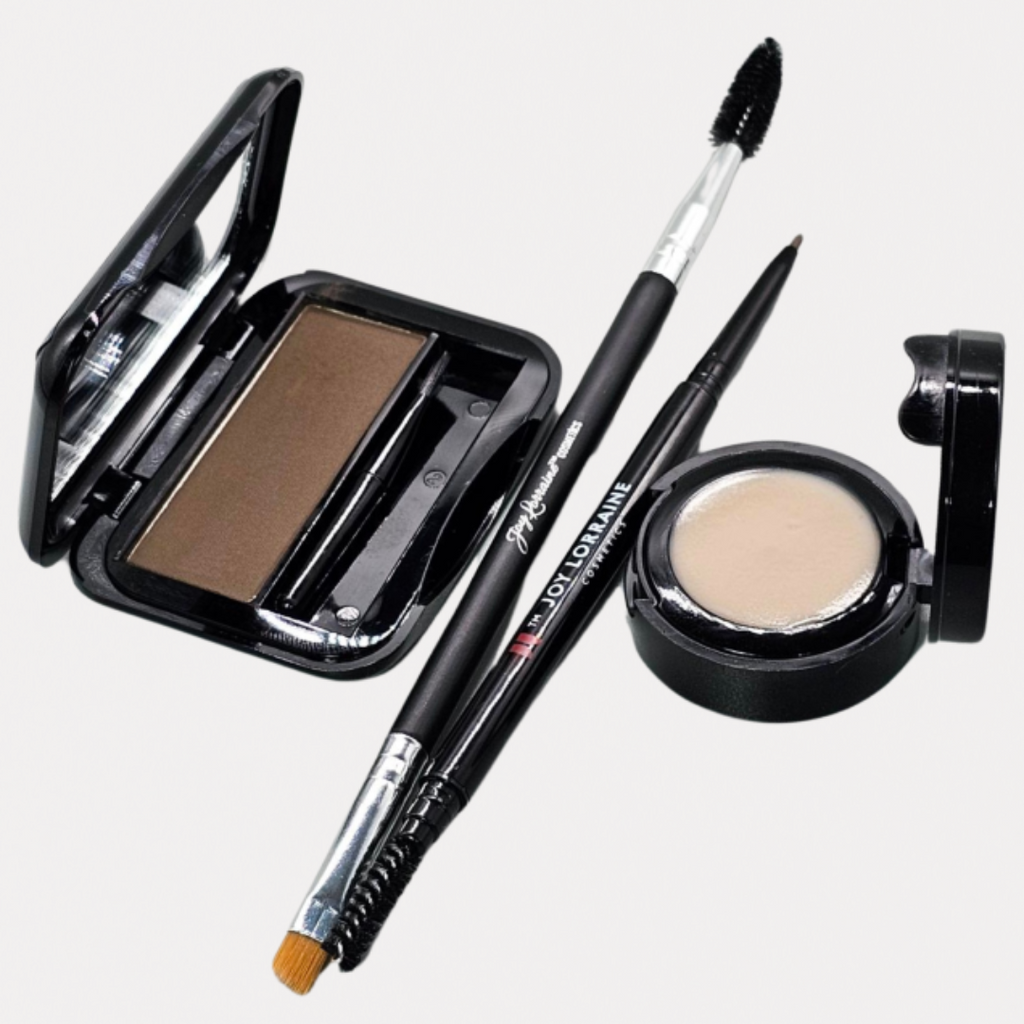 School Dayz Brow Kit in Coffee Brown:  Brow powder, waterproof pencil, primer wax and brush for defined, fuller-looking brows.