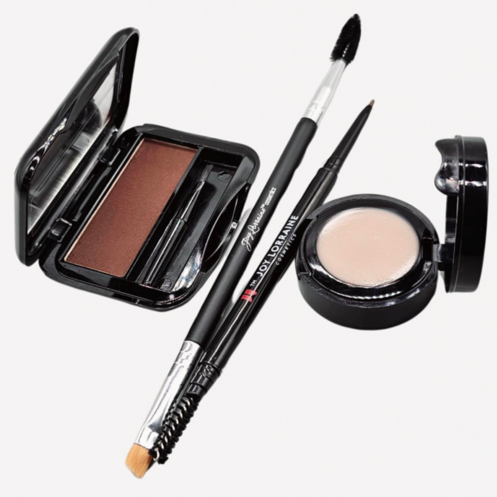 School Dayz Brow Kit in Copper Brown:  Brow powder, waterproof pencil, primer wax and brush for defined, fuller-looking brows.