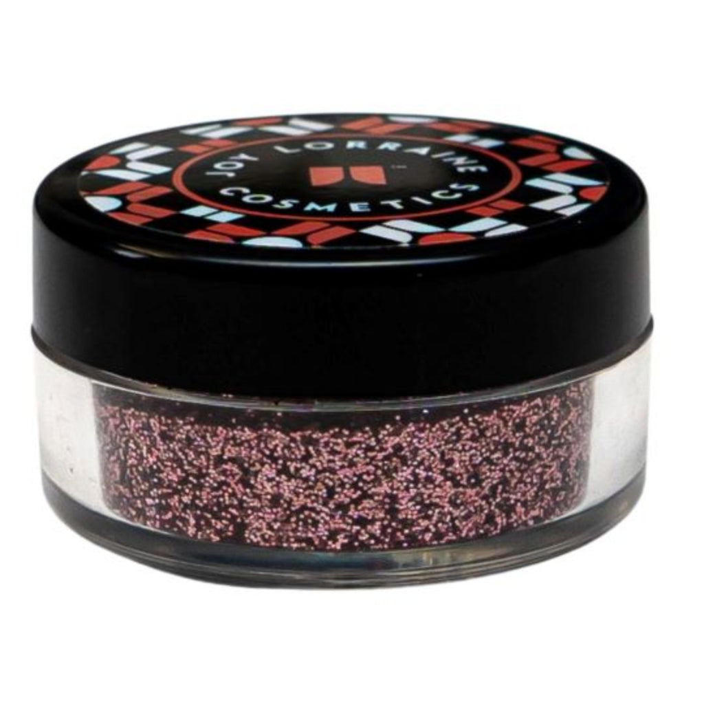 An ultra-fine berry rose cosmetic grade glitter for eye makeup, face and body with a high-impact sparkle. 
