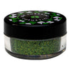 An ultra-fine hunter green cosmetic grade glitter for eye makeup, face and body with a high-impact shimmer. 