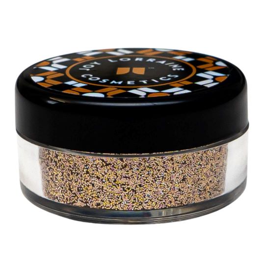 Tan Sparkling Effect Glitter; a loose glitter makeup