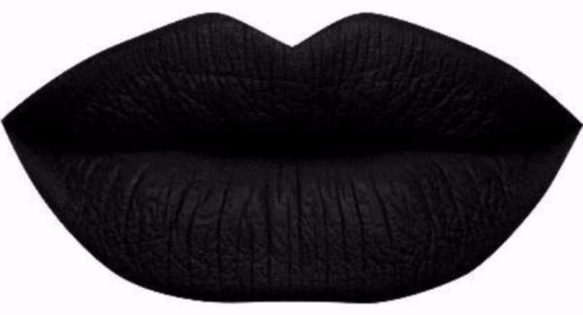 Swatch of Black Widow Lipstick; a high pigment black lipstick